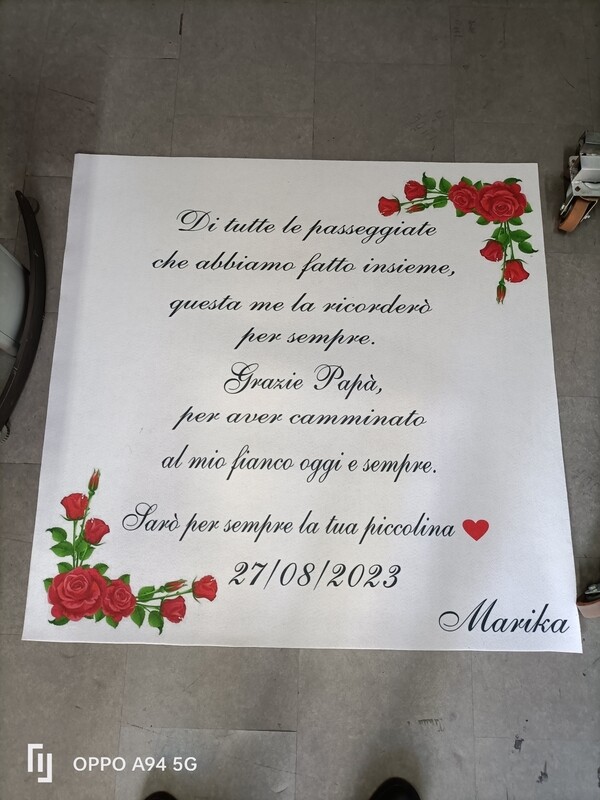 Tappeto  Personalizzato per matrimonio con decorazioni