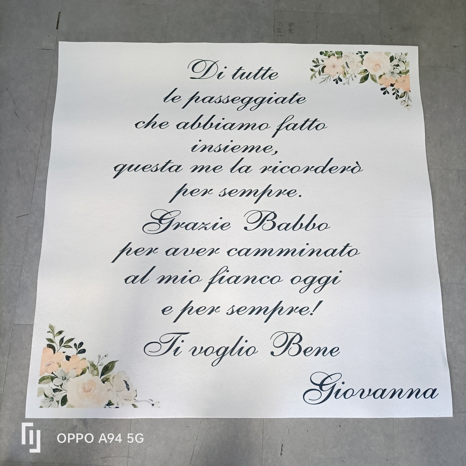Tappeto  Personalizzato per matrimonio con decorazioni