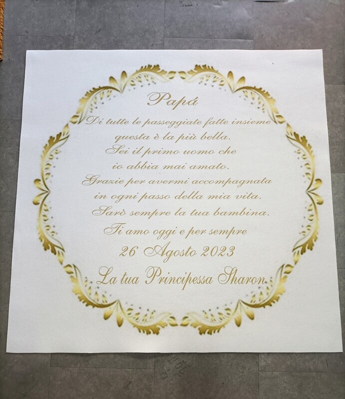Tappeto  Personalizzato per matrimonio con decorazioni