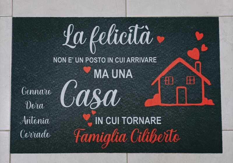 Tappeto personalizzato stampato modello con casetta 60x40