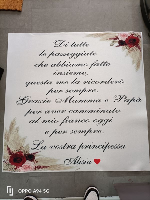 Tappeto  Personalizzato per matrimonio con decorazioni