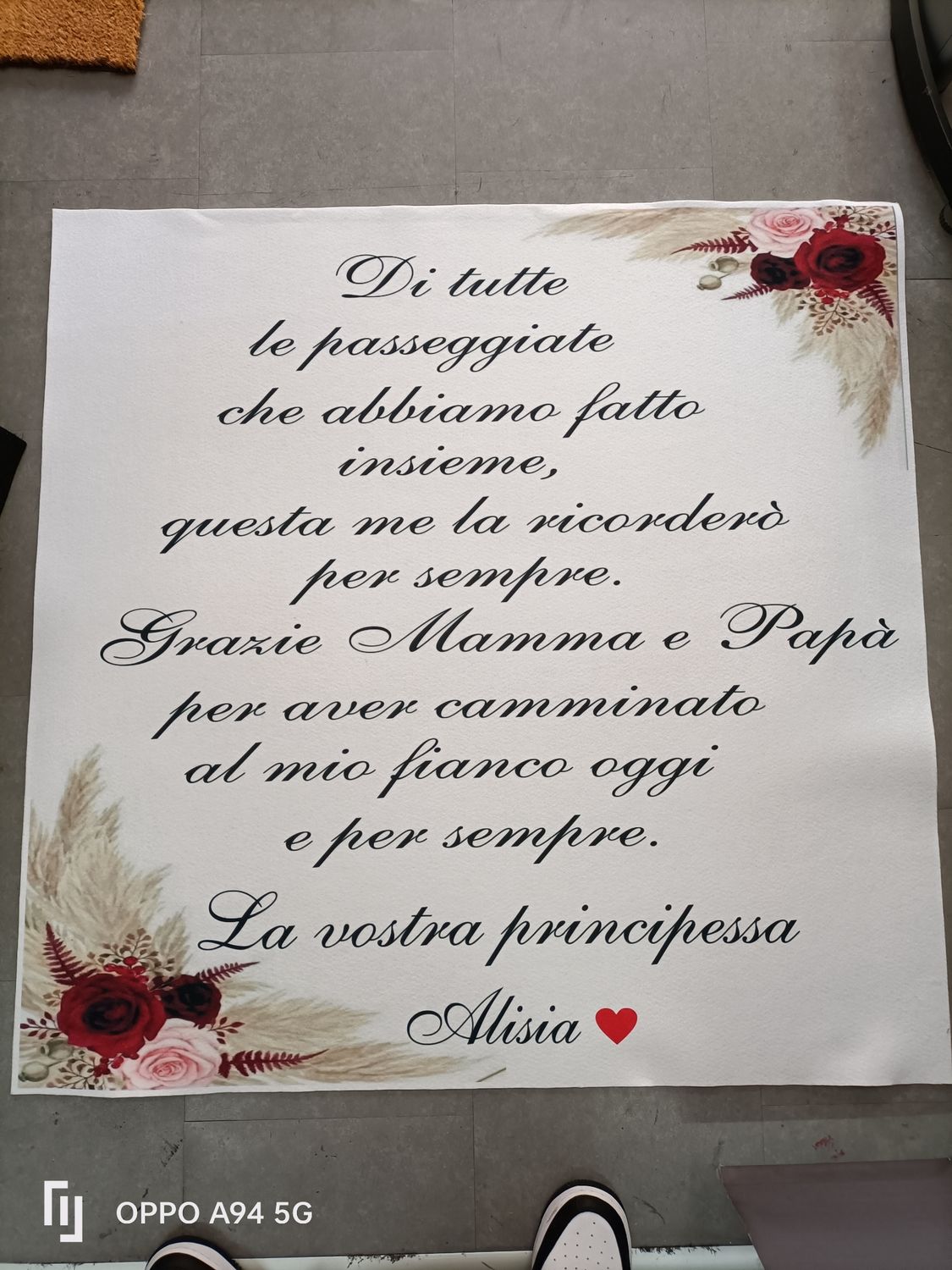 Tappeto  Personalizzato per matrimonio con decorazioni