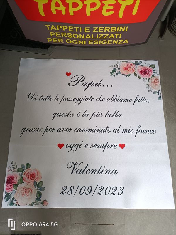 Tappeto  Personalizzato per matrimonio con decorazioni