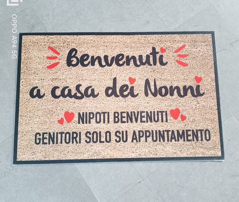 Tappeto Zerbino effetto cocco festa dei nonni
