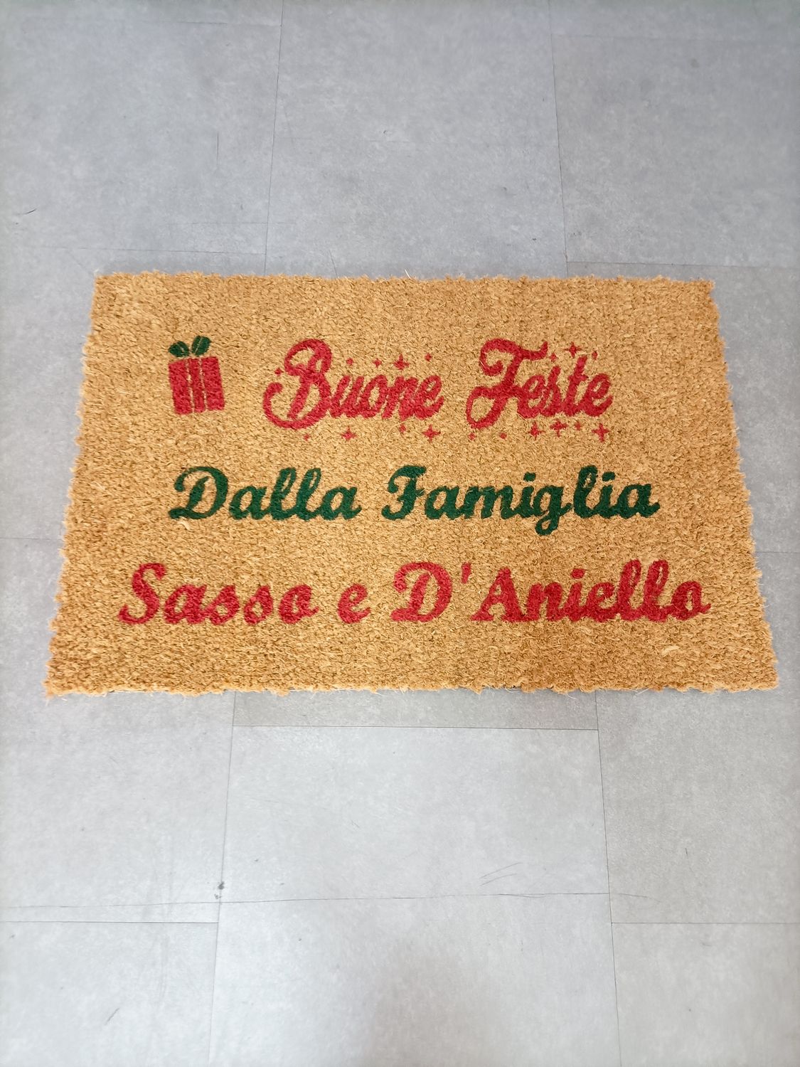 Zerbino Natalizio personalizzato in cocco 
