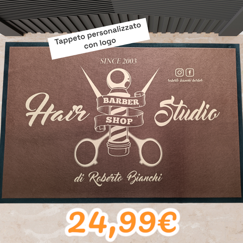 Zerbino Tappeto Personalizzato Barbershop