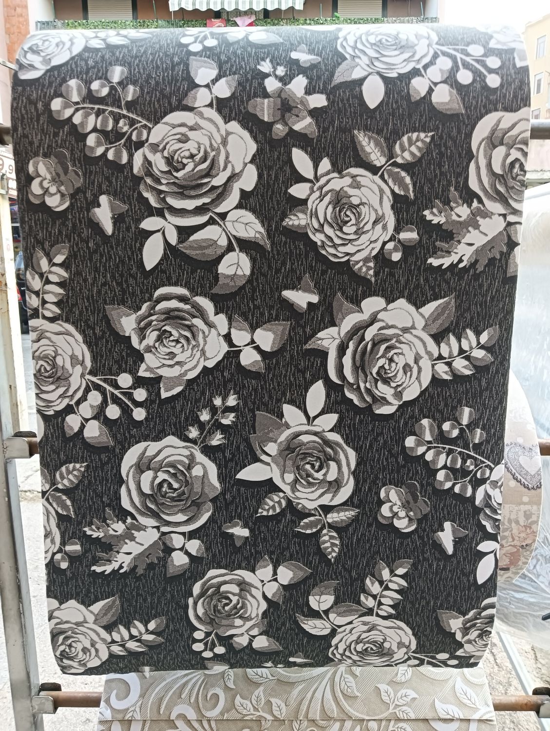 Passatoia tappeto con rose in cotone 