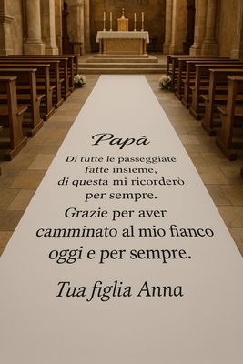 Tappeto personalizzato per matrimonio con frase personalizzata