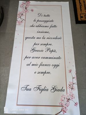 Tappeto Personalizzato per matrimonio con decorazioni