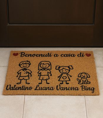 Zerbino Personalizzato in cocco con famiglia 