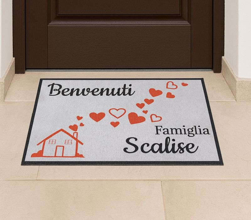 Tappeto personalizzato stampato modello con casetta 75x50