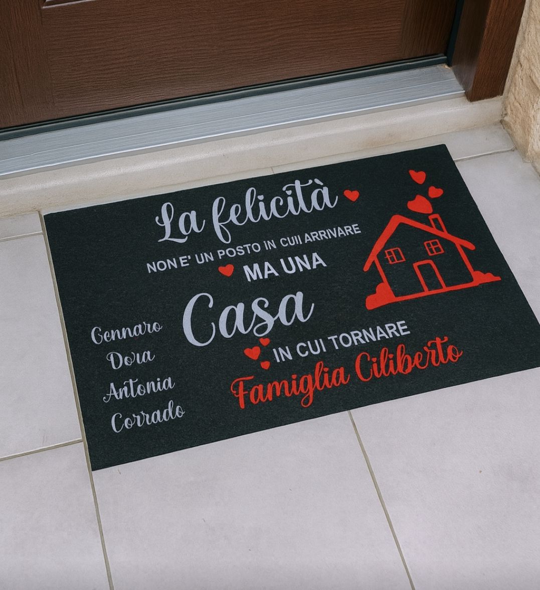 Tappeto personalizzato stampato modello con casetta 60x40