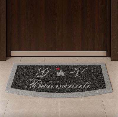 Zerbino personalizzato intarsiato benvenuti con iniziali 