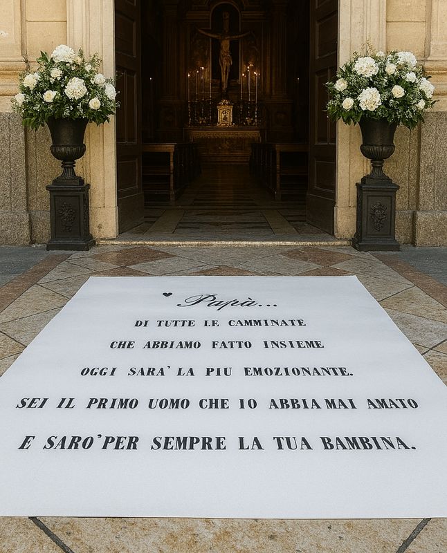 Tappeto per matrimonio con dedica per papà