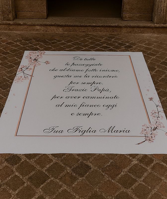 Tappeto  Personalizzato per matrimonio con decorazioni