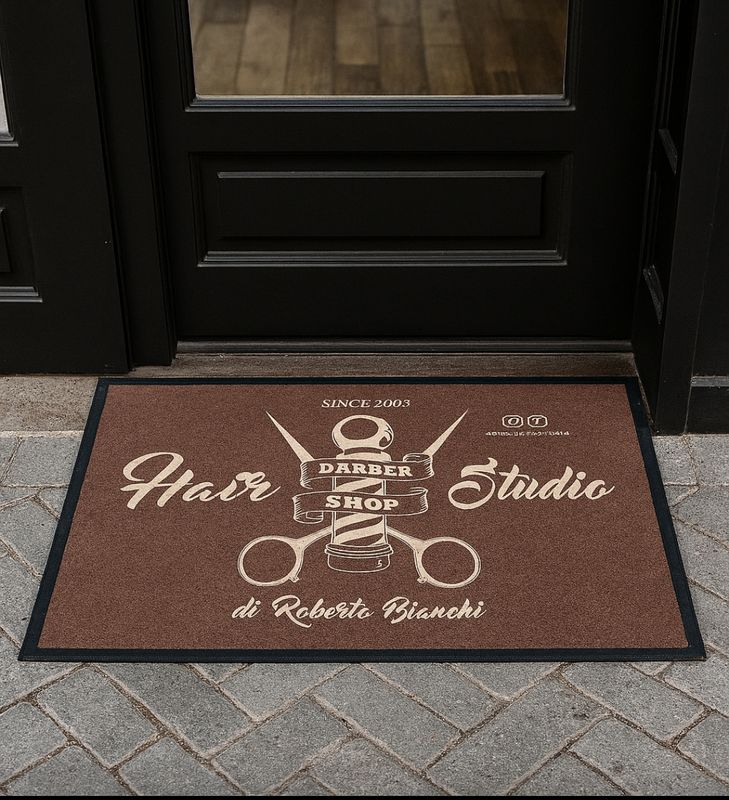 Zerbino Tappeto Personalizzato Barbershop