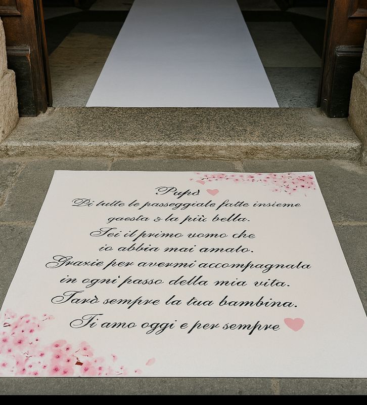 Tappeto  Personalizzato per matrimonio con decorazioni