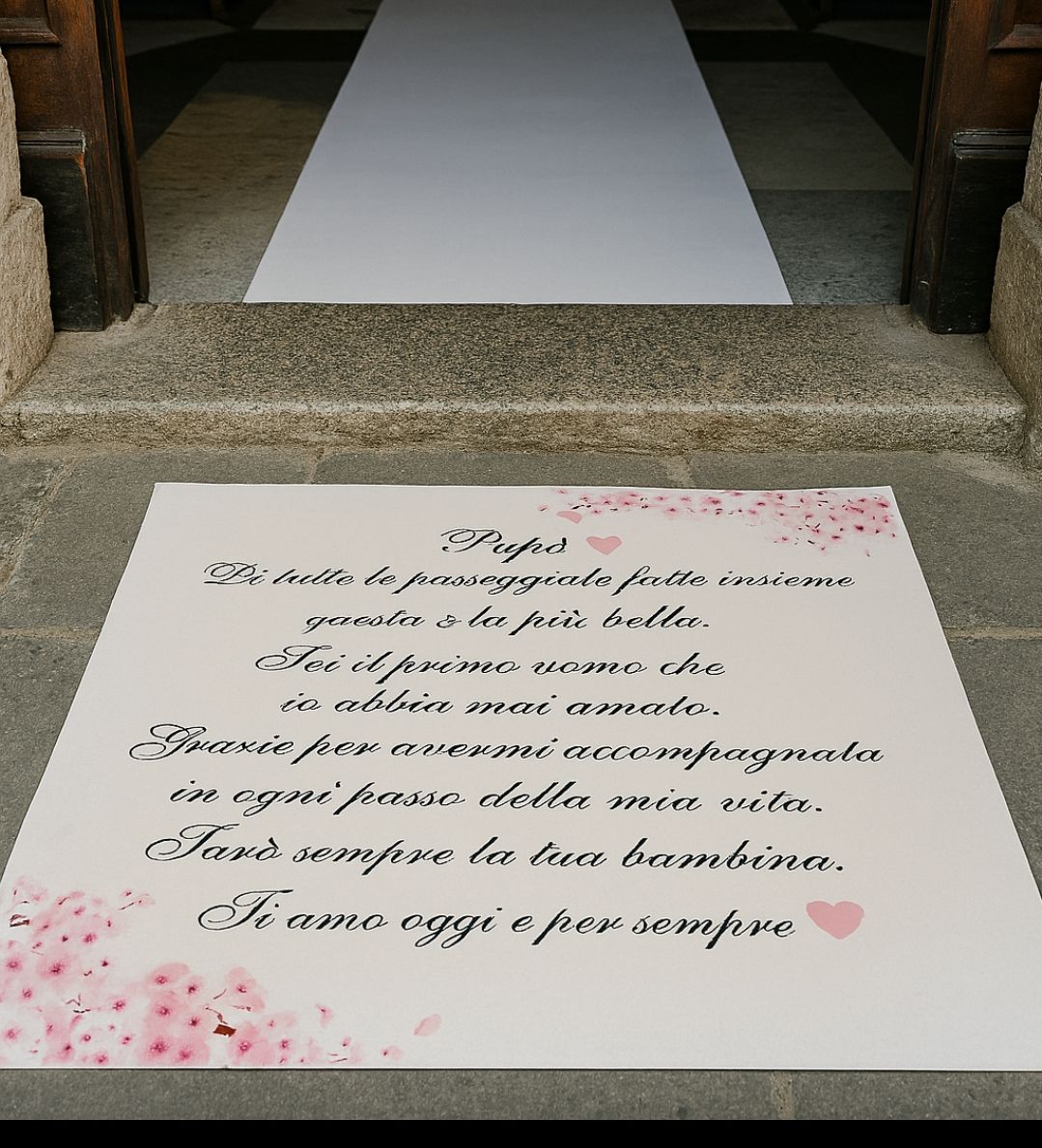 Tappeto  Personalizzato per matrimonio con decorazioni