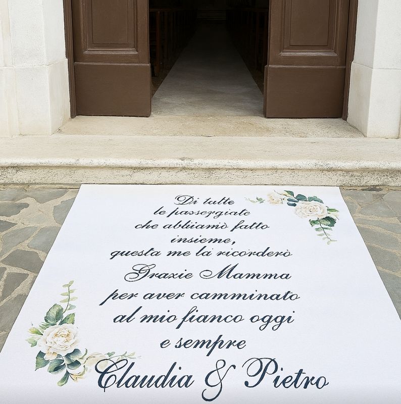 Tappeto  Personalizzato per matrimonio con decorazioni