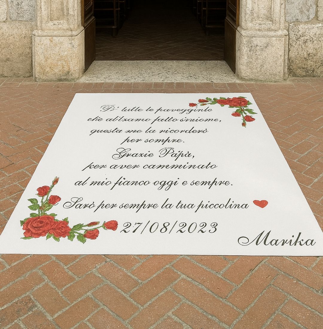 Tappeto  Personalizzato per matrimonio con decorazioni