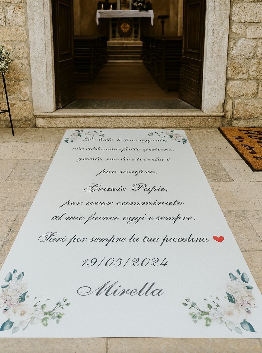 Tappeto  Personalizzato per matrimonio con decorazioni