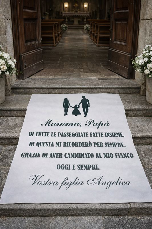Tappeto per matrimonio Mamma e papà 