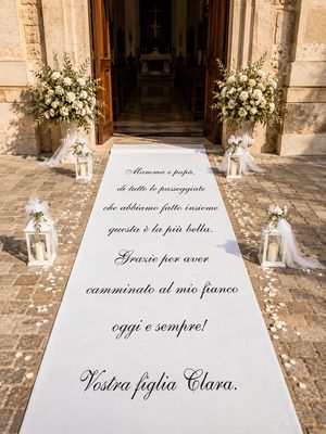 Tappeto personalizzato per matrimonio con frase personalizzata