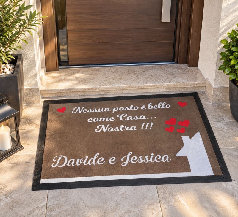 Zerbino Tappeto Personalizzato Asciugapasso con frase e Nomi