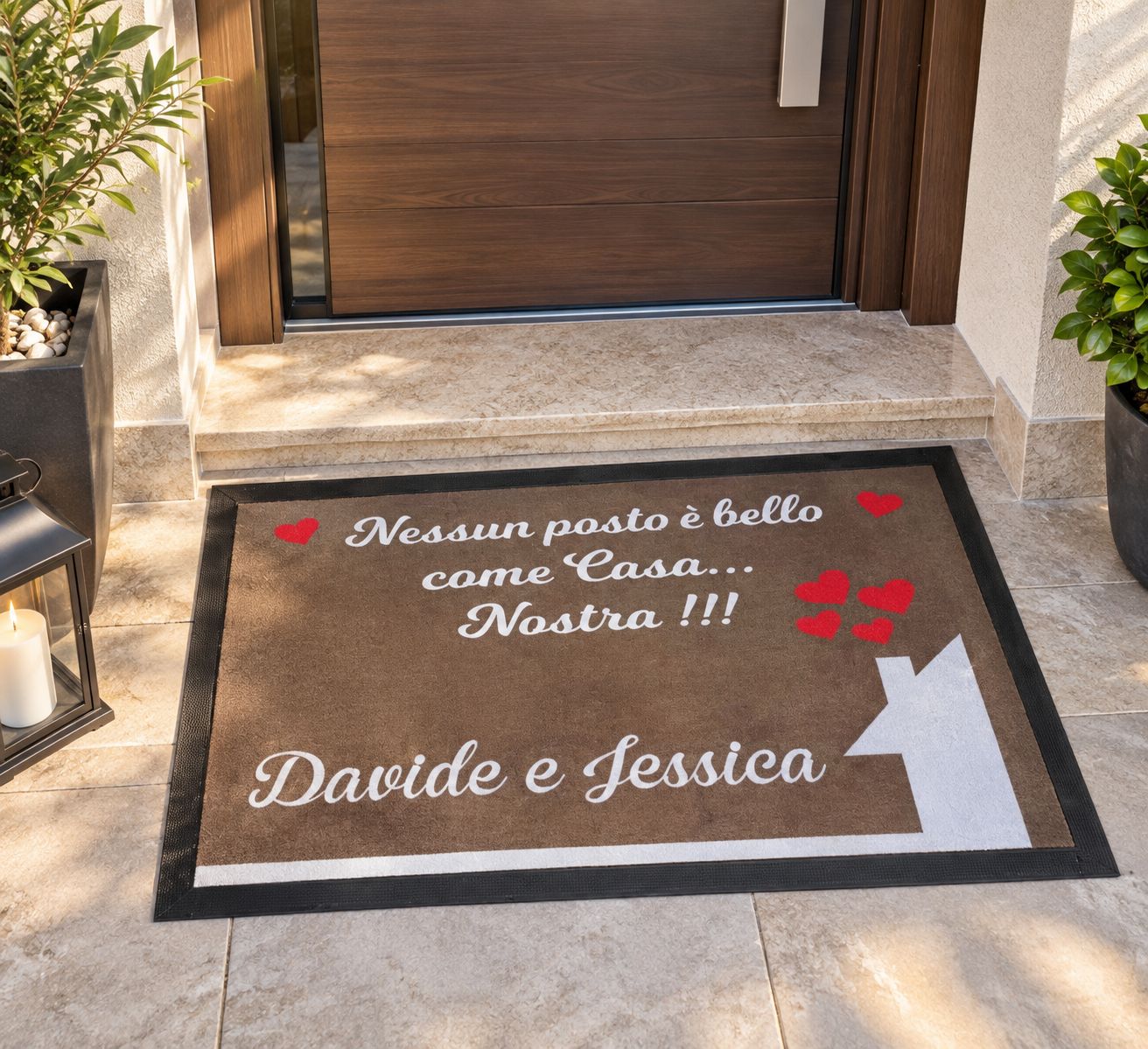 Zerbino Tappeto Personalizzato Asciugapasso con frase e Nomi