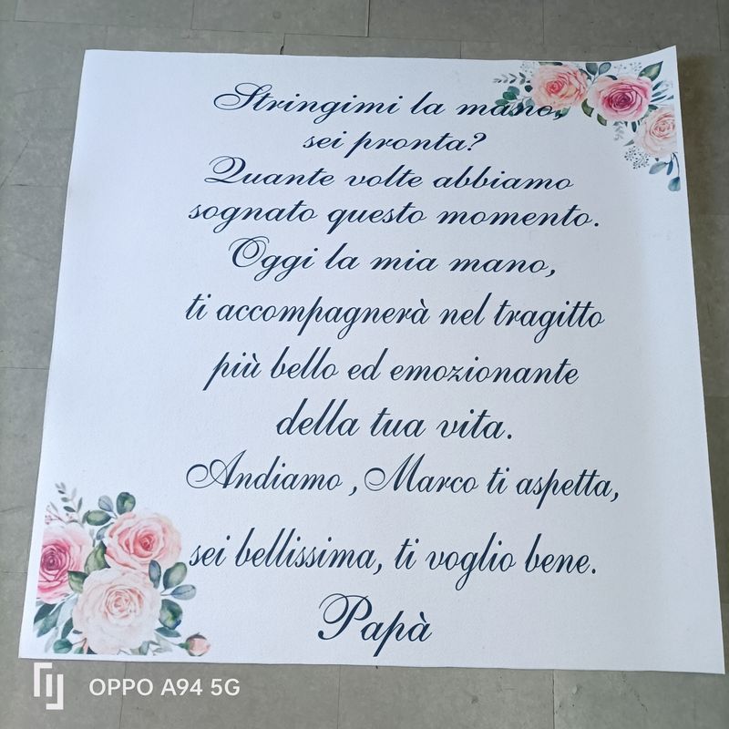 Tappeto  Personalizzato per matrimonio con decorazioni