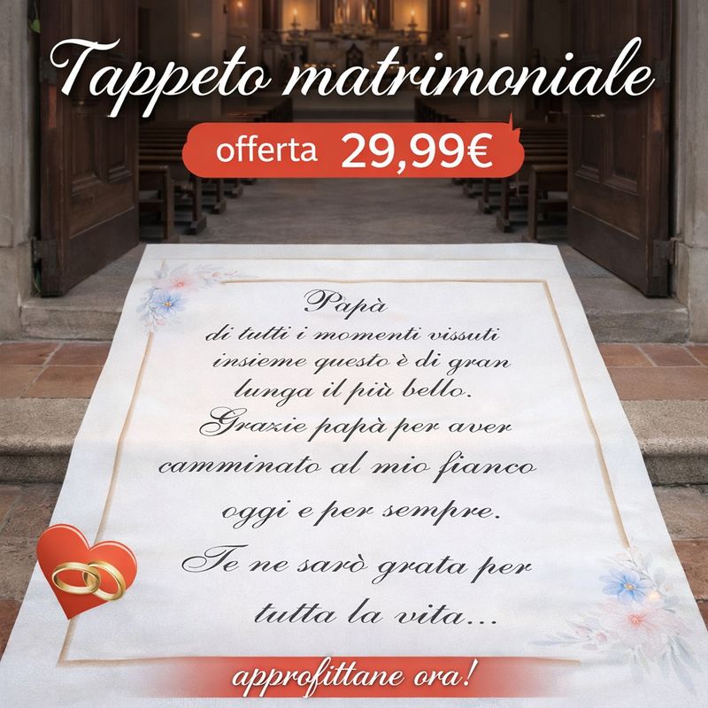 Tappeto  Personalizzato per matrimonio con decorazioni