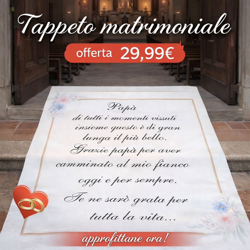 Tappeto  Personalizzato per matrimonio con decorazioni