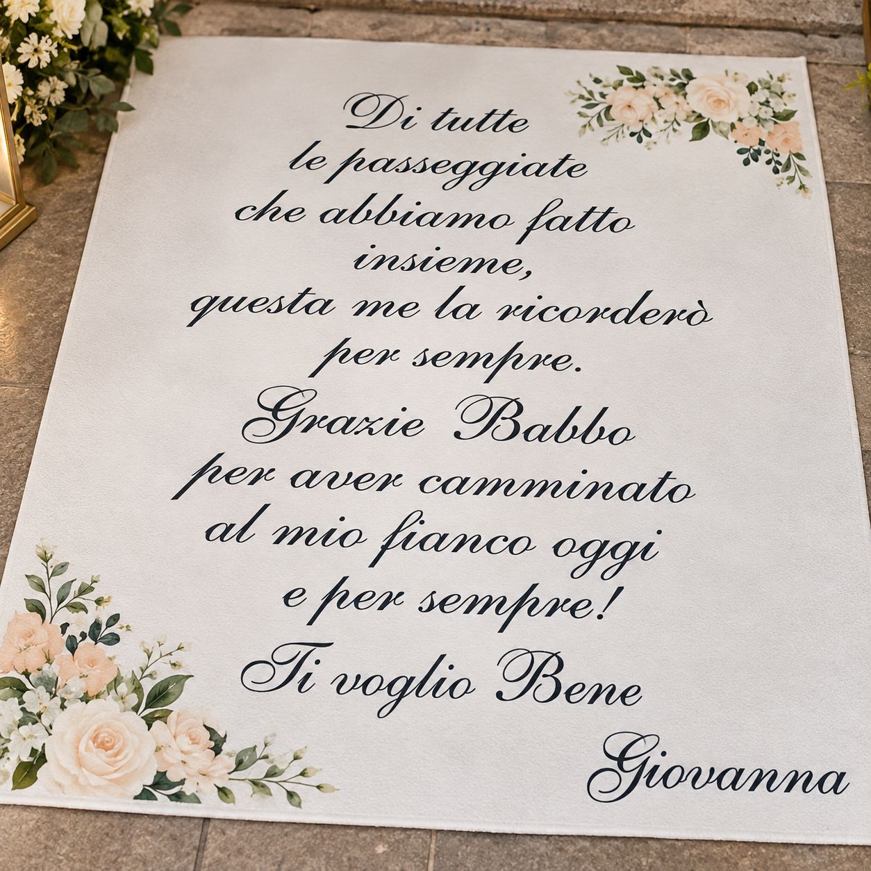 Tappeto  Personalizzato per matrimonio con decorazioni
