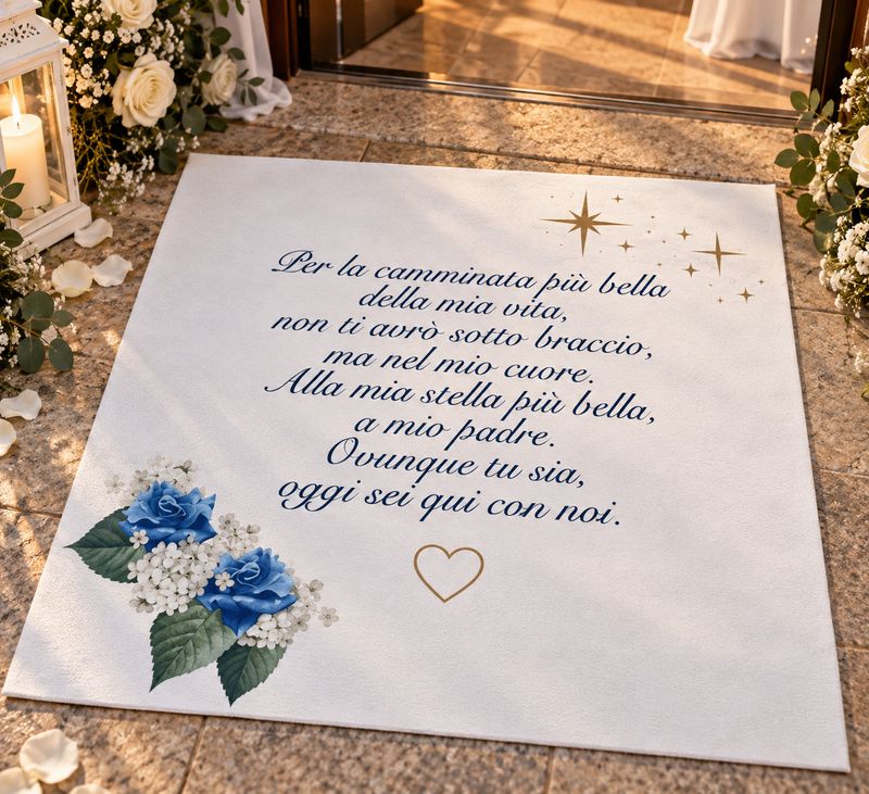 Tappeto per matrimonio papà scomparso Tappeto per matrimonio papà scomparso