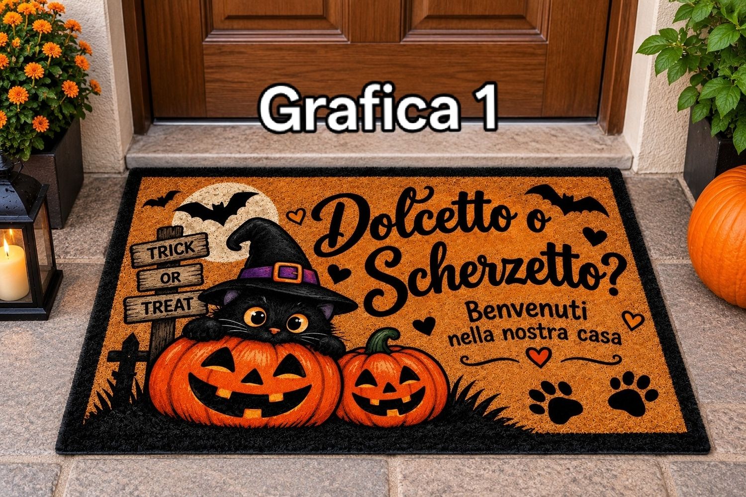 Tappeto Zerbino effetto cocco Halloween 