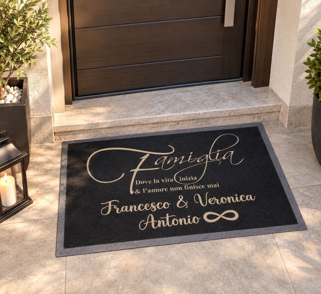Tappeto personalizzato Zerbino con frase e nomi 