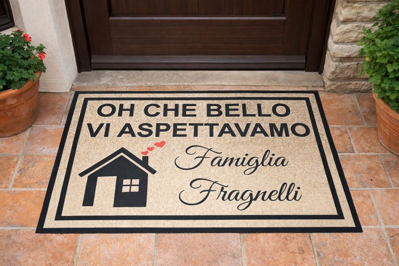 Tappeto personalizzato stampato modello con casetta 75x50