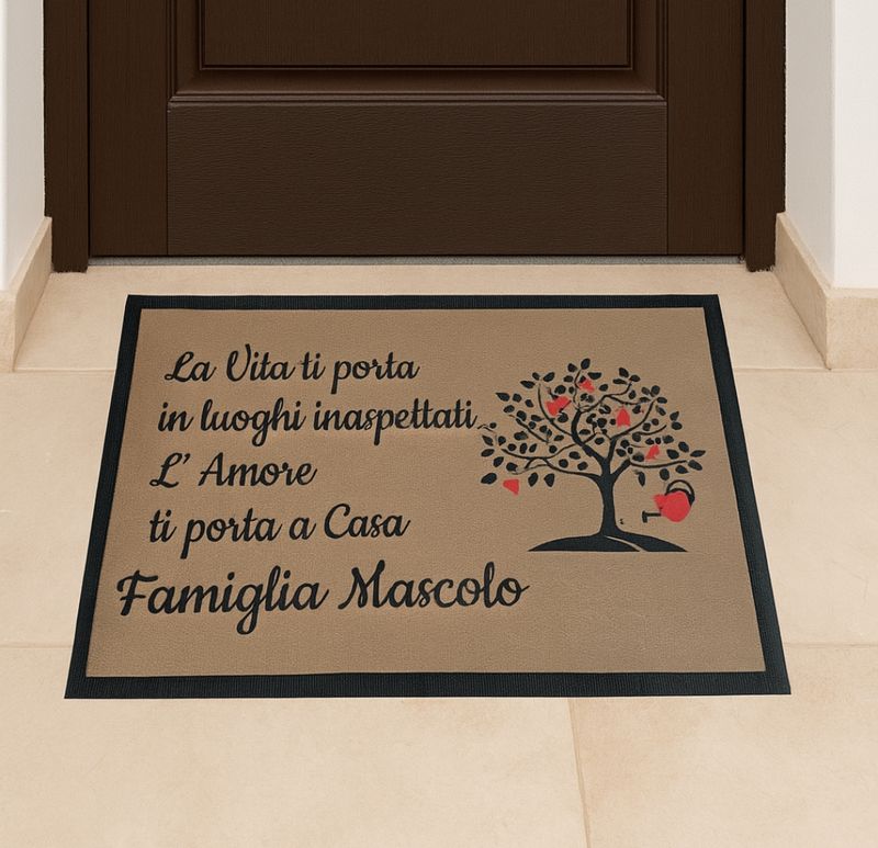 Tappeto zerbino personalizzato Famiglia Tappeto zerbino personalizzato Famiglia