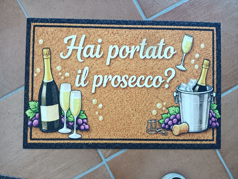 Tappeto Zerbino Simpatico Hai portato il prosecco? 