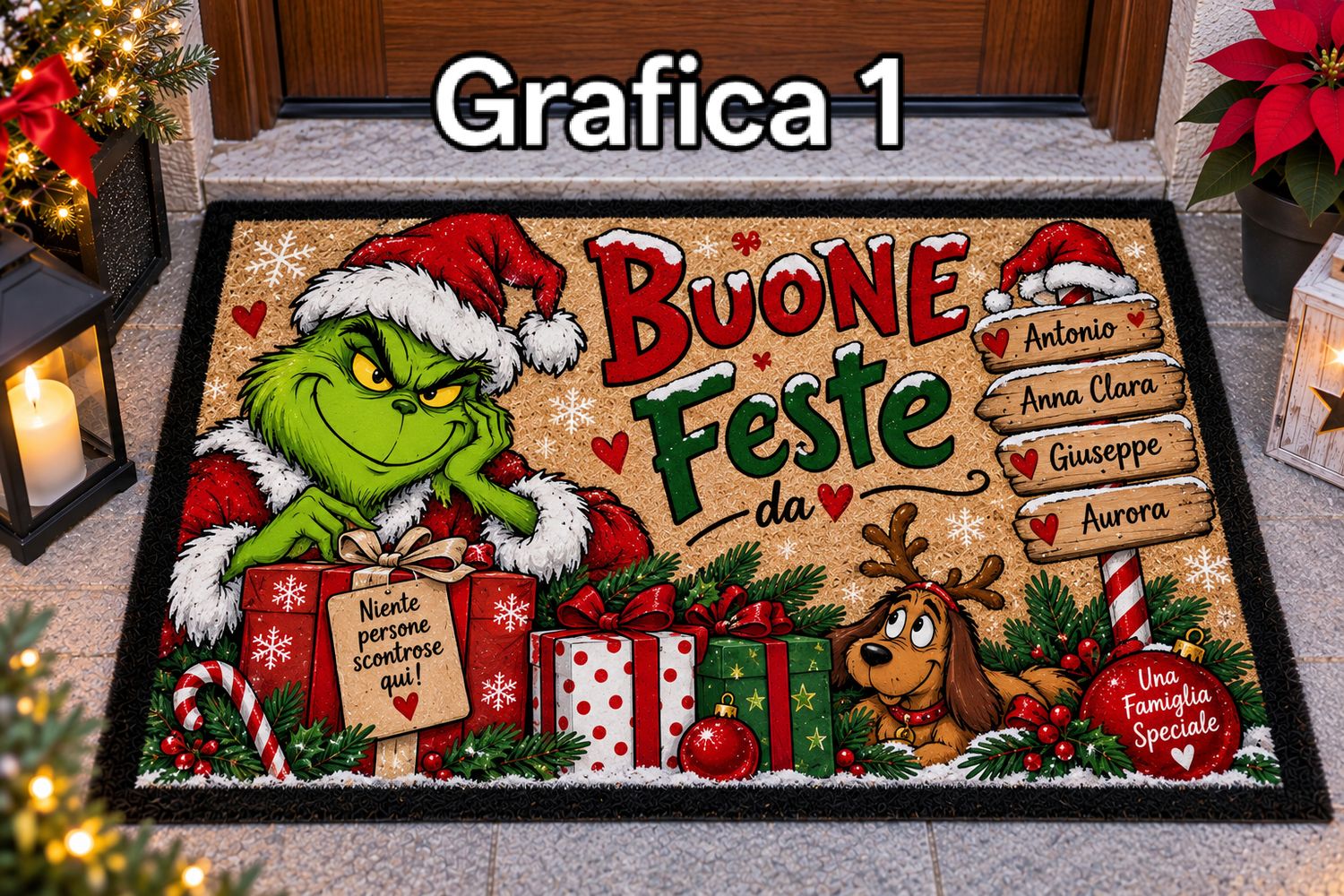 Tappeto Zerbino Personalizzato Natalizio 