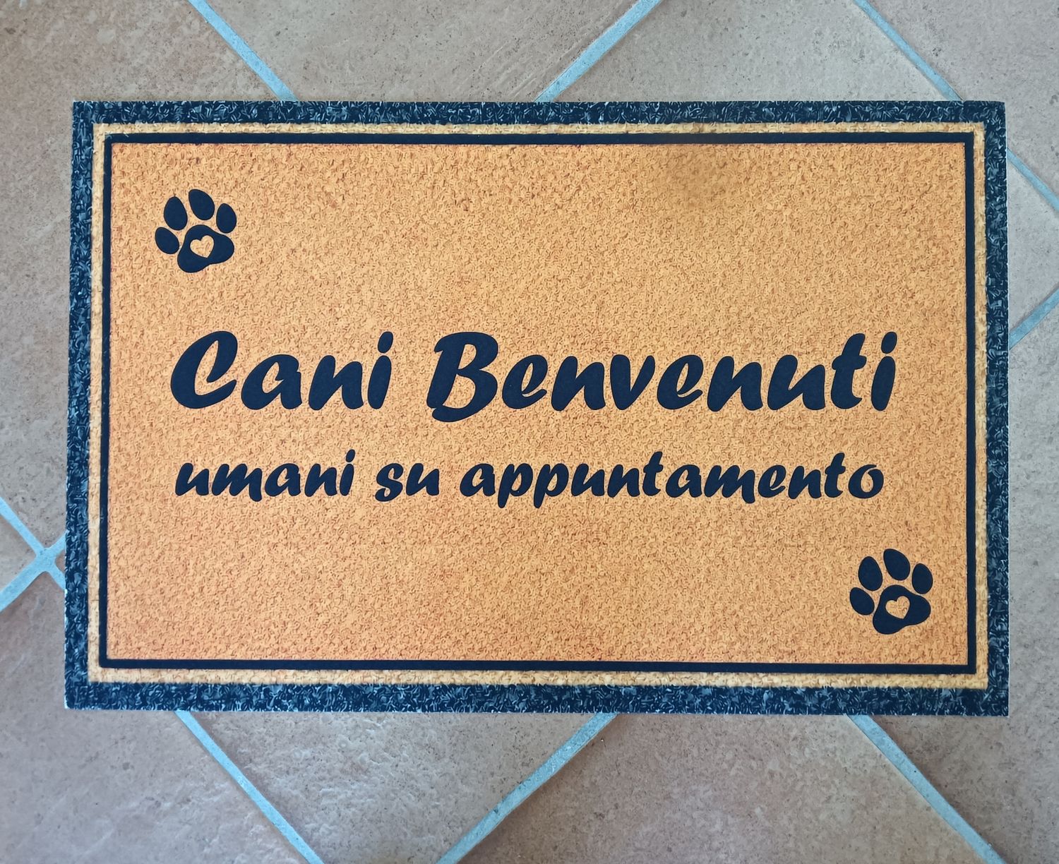 Tappeto Zerbino Simpatico Cani benvenuti umani su appuntamento 
