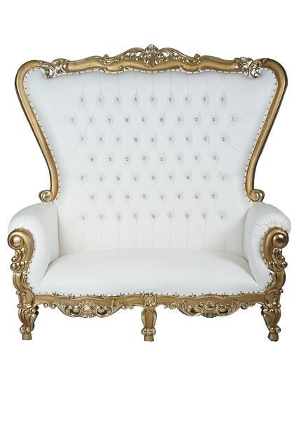 White and Gold Throne Chair