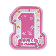 Piatti 1° compleanno rosa