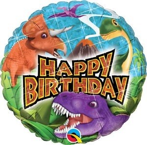 Pallone mylar happy birthday dinosauri