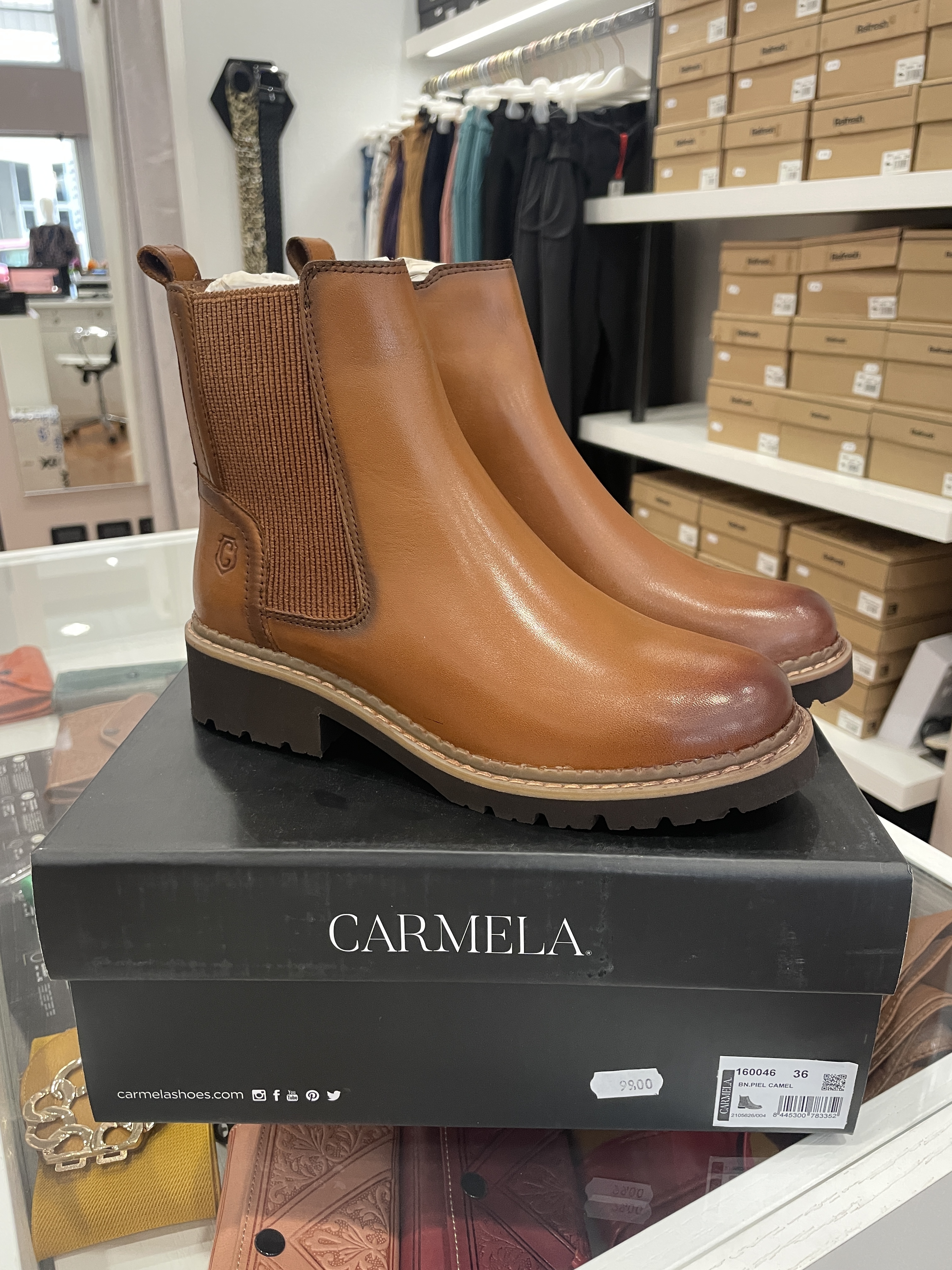 CARMELA STIVALETTO CON BANDA PANNA