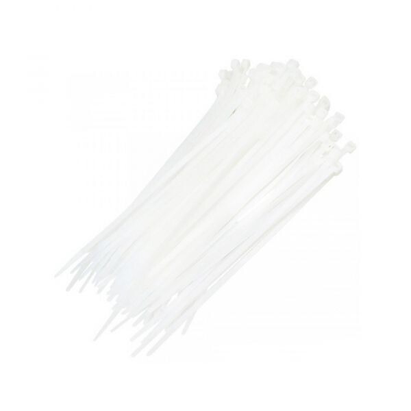 Cinta Plástica Nylon 100x2,5mm Branca Com 100 Unidades