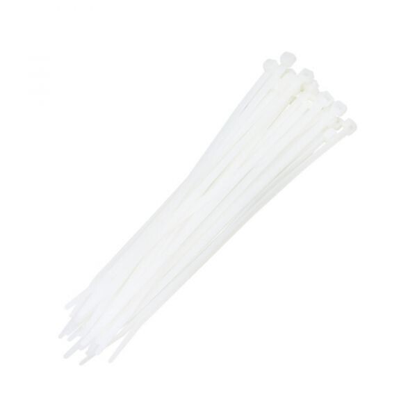 Cinta Plástica Nylon 250 X 4,8mm Branca Com 100 Unidades