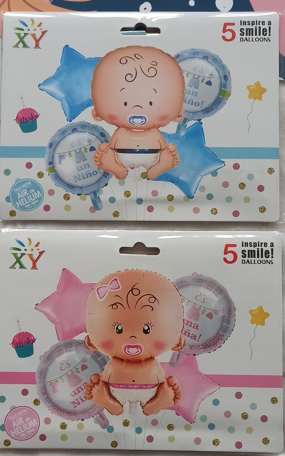 Set baby shower x 5 globos