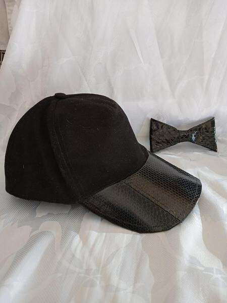 Black Snakeskin Cap