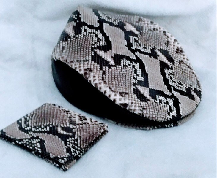Python skin Cap/Leather